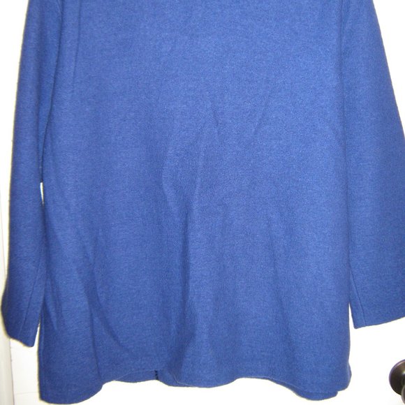 Blue Anne Klein Open Wool-mix Jacket - Picture 3 of 3